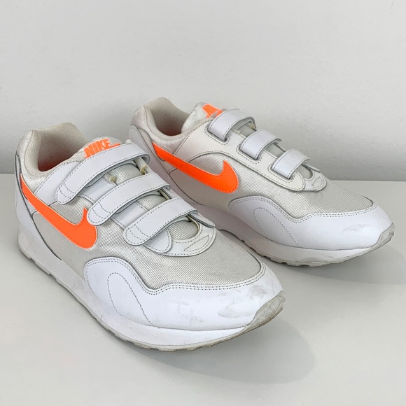 Nike white and neon orange sneakers women's size 10 - Picture 2 of 11